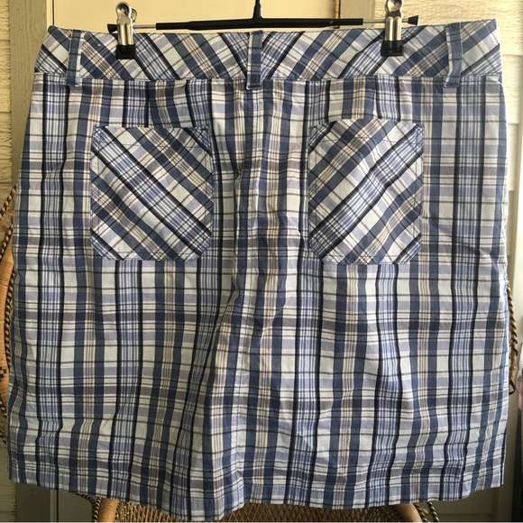 Vintage Blue and White Plaid Pattern Skort Croft & Barrow Size 16 - Picture 4 of 6